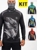 Kit Camisa Camiseta De Pesca + Bandana C/ Proteção Térmica