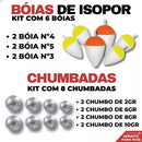 Super Kit 3 Varas + 3 Molinetes com Caixa Completa
